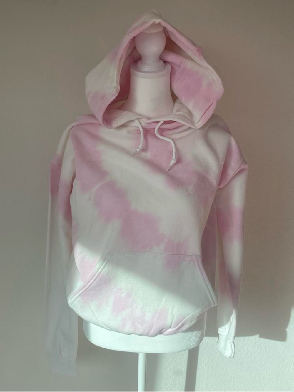 KEVIN.MURPHY Pink and White Tie-Dye Hoodie